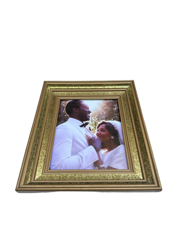 Gold Framed African American Wedding Photo