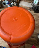 Vintage Orange Plastic Ice Bucket/Champagne Bucket With White Lid
