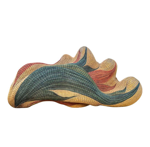 Oversized Sally Bright Wicker Wave Design Art