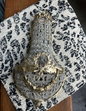 Pair of Small Gold French Basket Crystal Sconces