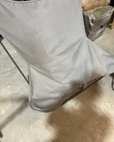 Pair of Metal Butterfly Chairs With Gray Seats