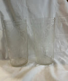 Pair of Elegant Etched Glass Cups
