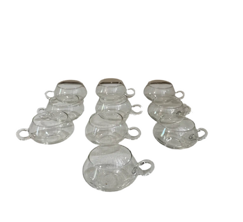 1970s Collection of Small Round Cups With Handles- Set of 10