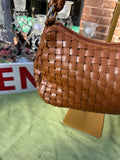 Brown Woven Leather Nine West Hand Bag