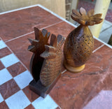 Pair of Wooden Pineapple Napkin and Toothpick Holder Set