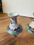 Pair of Asian Style Ceramic Candlestick Holders