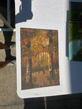Dark Fall Woods Foliage Landscape Painting on Canvas