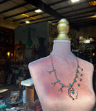 Vintage Squash Blossom Necklace With Hand Details