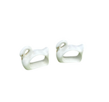 Pair of White Ceramic Swan Napkin Rings