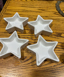 Collection of Small White Ceramic Star Shaped Dishes- Set of 4