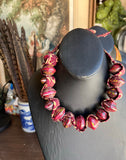 Vintage Beaded Necklace With Ribbon
