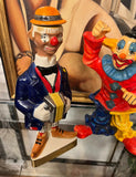Pair of Clown Decanter and Papier-Mâché Bar Car Accessories
