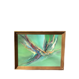 Bird in Flight Green Abstract Oversized Original Painting