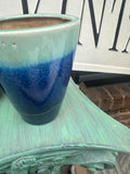 Pair of Blue Two-Toned Pottery Vases