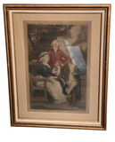 Signed Litho Painting of Family