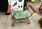Industrial Green Metal Vanity Stool