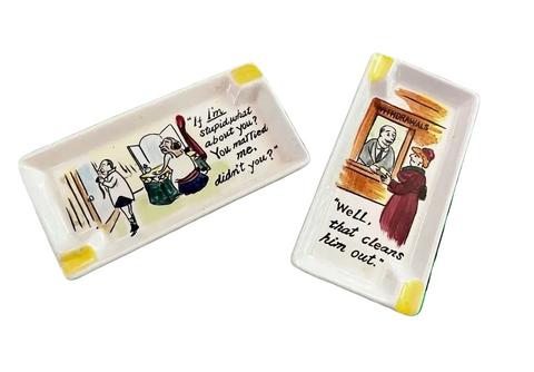 Pair of Cartoon Painted Catchalls
