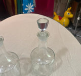 Pair of Crystal Glass Decanters and Cognac Glasses- Set of 4