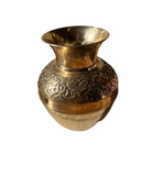 Intricate Brass Vase Hand Hammered Details