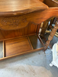 1970s Mid-Century Modern Wooden and Stained Glass Light Up Hall Tree