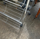 Industrial Metal Shoe Rack on Wheels