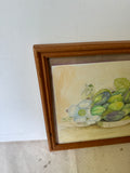 Figs and Leaves Watercolor Original, Framed