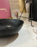Biomorphic Hand Fired Black Pottery Bowl