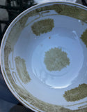White Ceramic Vintage Bowl With Detailed Gold Accents