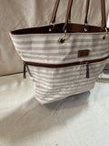 Tan Stripped Tommy Hilfiger Tote Bag