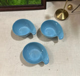 Trio of Small Blue Ceramic Bowls