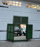 Large Green Standing Desk/Table Mirror With Saloon Doors