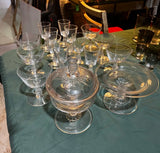 Collection of Glasses and Serving Pieces With Pineapple Stems