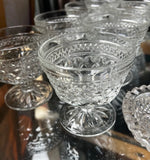 1970s Mid Century Modern Collection of Crystal Detailed Glasses- Set of 8