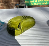 Pair of Ceramic Green and Brown Catchalls With Eagle Accents