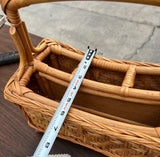Hand Woven Wicker and Bamboo Desk Organizing Basket