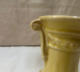 Small Handmade Yellow Ceramic Detailed Vase