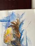 Colorful Abstract Painting of a Woman Laying Down