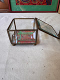 Pair of Decorative Boxes, Brass and Glass