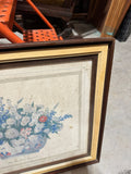 Wooden Vintage Framed Print of Flowers