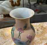 Asian Style Vintage Ceramic Pink Floral Vase