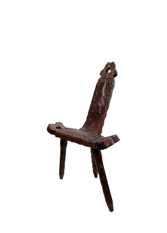 Late 19th Century African Hand Carved Wooden Accent Chair