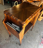1970s Wooden MCM Side Table With Shelf Storage