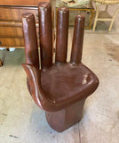 1970s Vintage Espresso Brown Wooden Hand Chair