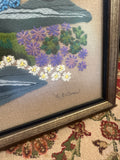 Framed Floral Handmade Needlepoint
