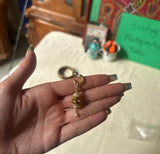 Pair of Vintage Gold Dangle Beaded and Pearl Earrings