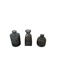 Instant Collection of Charcoal Colored Glass Miniature Vases- Set of 3