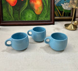 Trio of Blue Ceramic Mugs