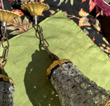 Pair of Gold and Crystal Pendant Lights