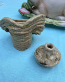 Pair of Handmade Pottery Vase and Bowl