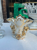 Pair of Gold and White Ceramic Vases